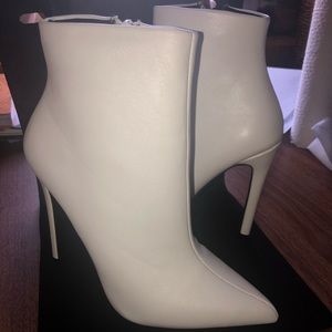 White Heeled Ankle Boots